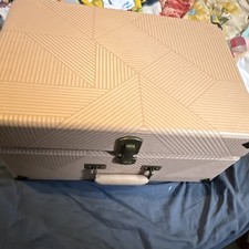 Crosley Beige Suitcase Record Player Turntable with RCA Audio Outputs