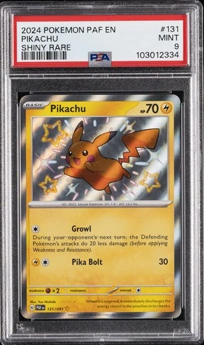 2024 POKEMON PAF EN-PALDEAN FATES SHINY RARE #131 PIKACHU PSA 9