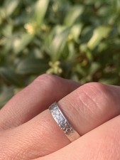 Antique Platinum Orange Blossom Band, Engraved Ring