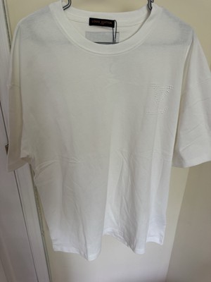 Louis Vuitton Men's Lg Shirt White Pearl Logo LV Pre Owned Nice