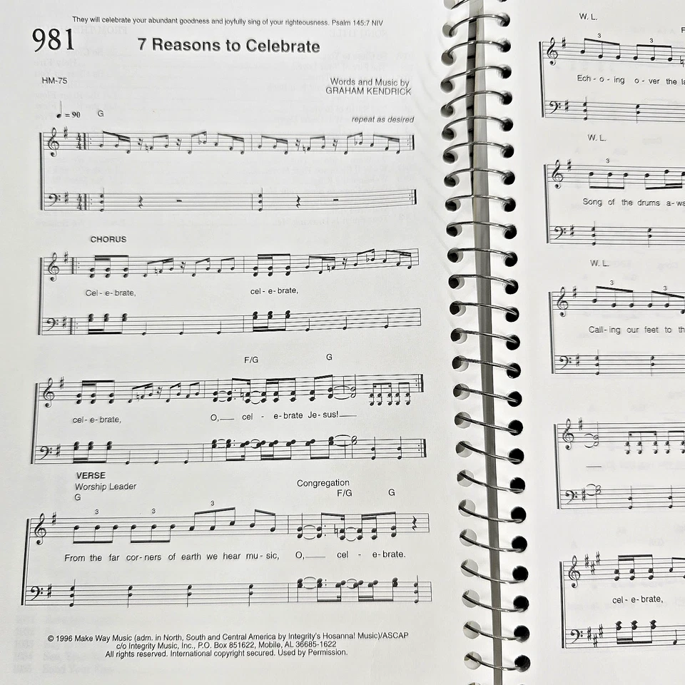 Hosanna! Music Songbook 12 Praise & Worship Spiral Book Piano Vocal Guitar 1998 - Image 4 of 4
