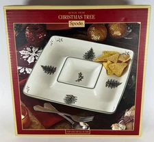 SPODE CHRISTMAS TREE CHIP AND DIP ALL IN ONE SET *BRAND NEW*