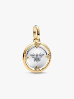 Pandora Charm 763417C01 Biene Medaillon-Charm 925/- Silber + 14 Karat Vergoldung