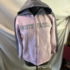 The North Face A5 Series Youth Pink/Gray Full Zip Hoodie Logo Pockets
