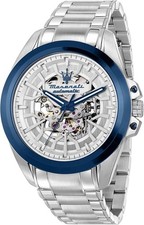 Orologio Maserati Uomo Acciaio Scheletrato Automatico Bianco Blu _R8823112006