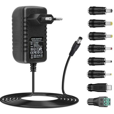 Netzteil AC Adapter DC 15V 1A 8 Stecker DC-DC Adapter Netzteil