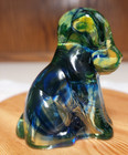 Boyd Art Glass POOCHE Dog VASELINE SURPRISE  #123 Made 2-8-2000  GLOWS — photo 6
