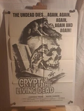 CRYPT OF THE LIVING DEAD 1973 ORIGINAL MOVIE POSTER 27x41 Folded White Style