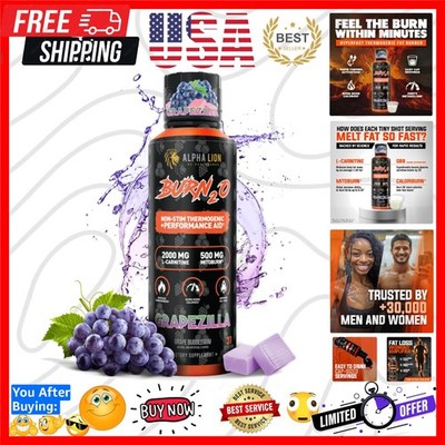 Burn2O L-Carnitine Liquid 2000mg   Stim Free Super Thermogenic Fat Burner wit...