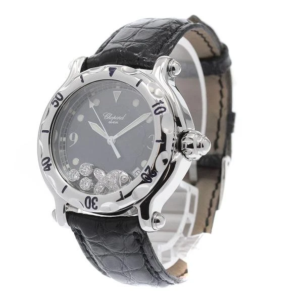 Chopard — Chopard Happy Fish 8347 38mm SS Black Dial Quartz Date Watch #C7410