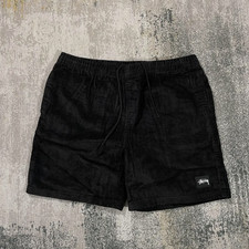 STUSSY WIDE WALE SHORTS CORDUROY BOX LOGO BLACK - 32