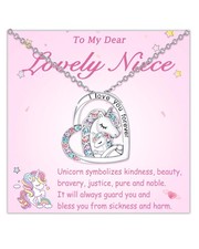 Niece Gifts from Auntie, Niece Necklace from Aunt Unicorns Gifts for Girls Neckl