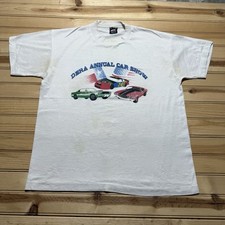 Vintage 90s DEDA Annual Car Show Mustang Fastback NASCAR Racing Shirt Size Large