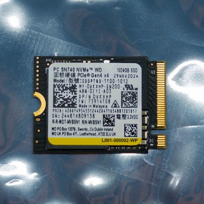 Western Digital WD SN740 1TB M.2 2230 SSD NVMe PCIe Gen4 x4 Dell 0VKXHP LOW HRS