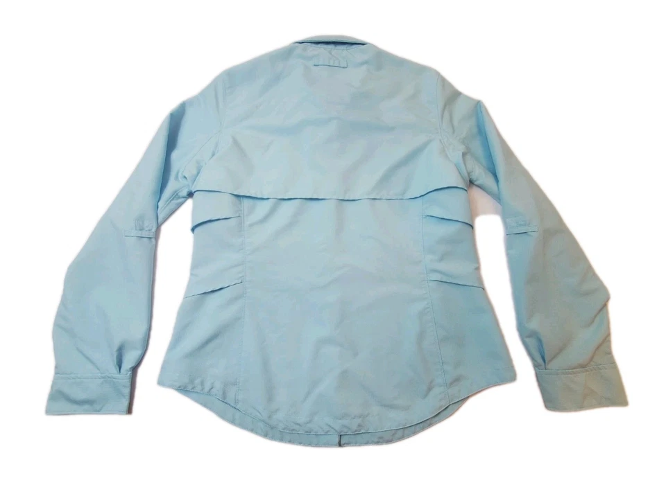 Duluth Trading Co Shirt Womens Med Blue Long Sleeve Outdoor Coolplus Vented Snap Foto 2 de 4