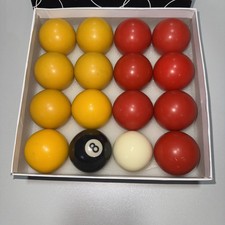 Red and Yellow 2-Inch Economy Pool Ball Set - Fits UK Home and Pub Style Tables.