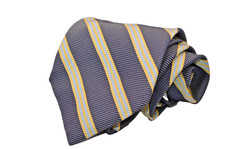 Brooks Brothers Makers 100 Silk Neck Tie Gold/Blue Repp New USA