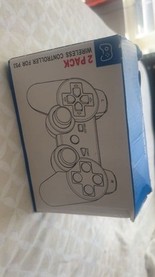2 Pack Wireless Controllers for Sony PlayStation 3, Black, Model P3