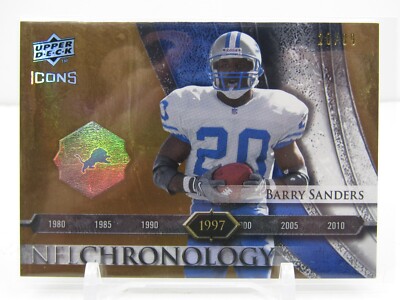 BARRY SANDERS 2008 ICONS CHRONOLOGY #20/99! JERSEY #! DETROIT LIONS!