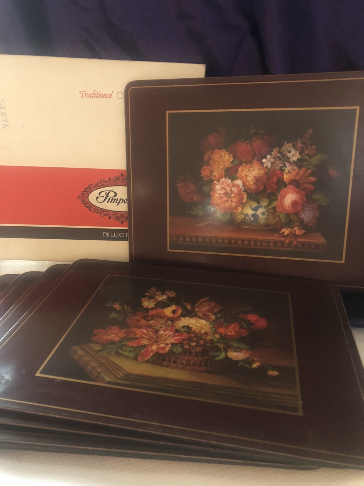 Pimpernel Deluxe Finish Placemats Set 6 Flemish Flowers In Box England