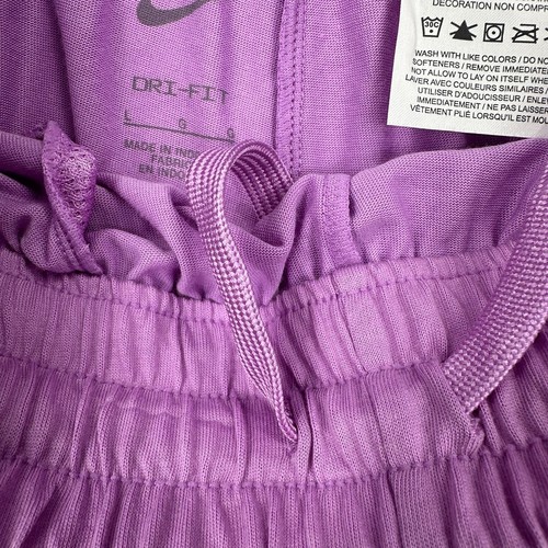 Nike Dri-Fit Breezy High Waisted Youth Girls Shorts Size Large Purple DX4965 - Picture 6 of 8