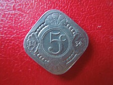 J6275 NETHERLANDS 1934  5 CENT COPPER/NICKEL  UNC/BU