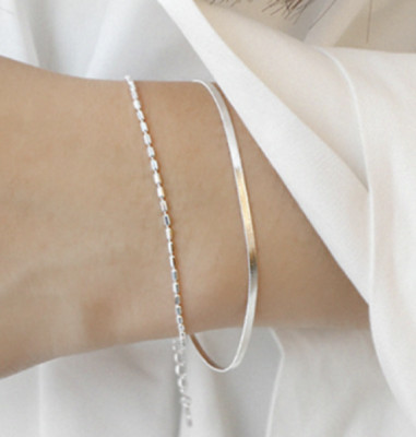 Silver Double Strand Mother/Daughter Bracelet, Adjustable, 20% donated