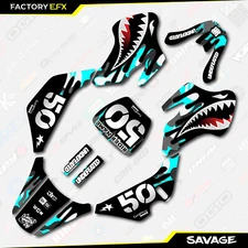 Gray & Cyan Savage Camo Racing Graphics kit Fits 00-06 Suzuki JR50 JR 50 Decal