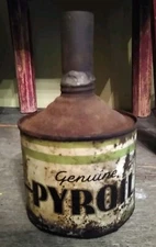 Antique Vintage Pyroil Tin Can Funnel Gas & Oil Early Advertising 