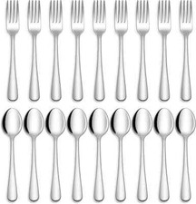 24-Piece Forks and Spoons Silverware Set, Food Grade Stainless Steel Flatware...
