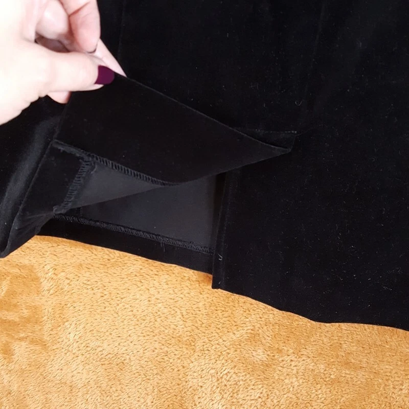 Falda BEHNAZ SARAFPOUR Talla 7 Negra Lápiz Terciopelo Hasta la Rodilla OBJETIVO Foto 4 de 4