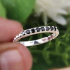 Eternity Engagement Black Onyx Ring 925 Sterling Silver Wedding Band Ring