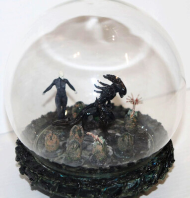 Custom Prometheus Xenomorph Alien Mini Figure Diorama Snow Globe Signed #1/1