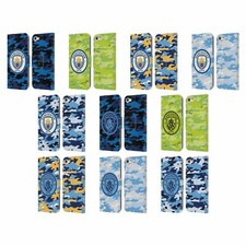 MAN CITY FC BADGE CAMOU LEATHER BOOK WALLET CASE COVER FOR APPLE iPOD TOUCH MP3