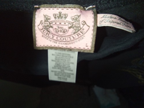 Traje de Trándal de Terciopelo Juicy Couture Parte Inferior Negro Logotipo Talla L Hecho en EE. UU. - Imagen 6 de 8