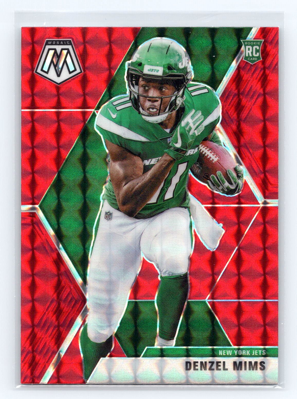 2020 Panini Mosaic #225 Denzel Mims Prizm Red