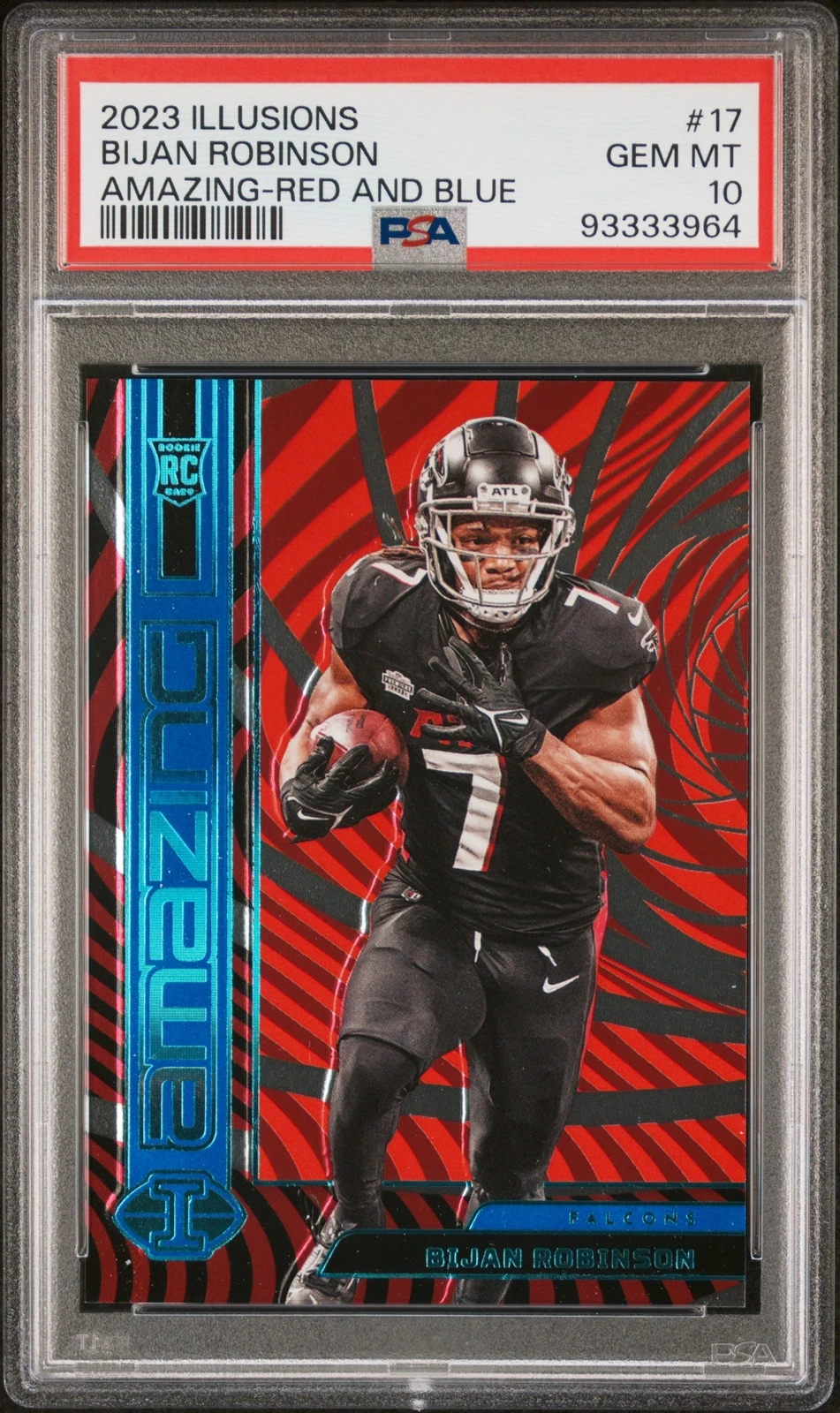 Bijan Robinson Panini Illusions Amazing #17 Red and Blue