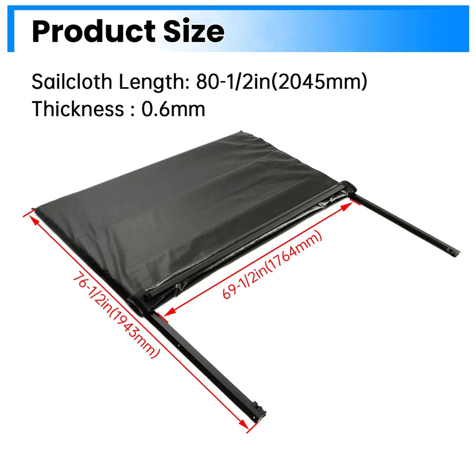 FOR CHEVY SILVERADO/GMC SIERRA 99-07 6.5FT BED SOFT VINYL ROLL-UP TONNEAU COVER - Image 2 of 4