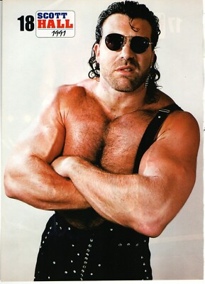 WWF WORLD WRESTLING FEDERATION MAG PAGE PINUP (1991) SCOTT HALL