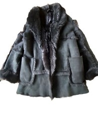 Betty Jackson 100% Sheepskin Coat, Long Sheephair Silky S