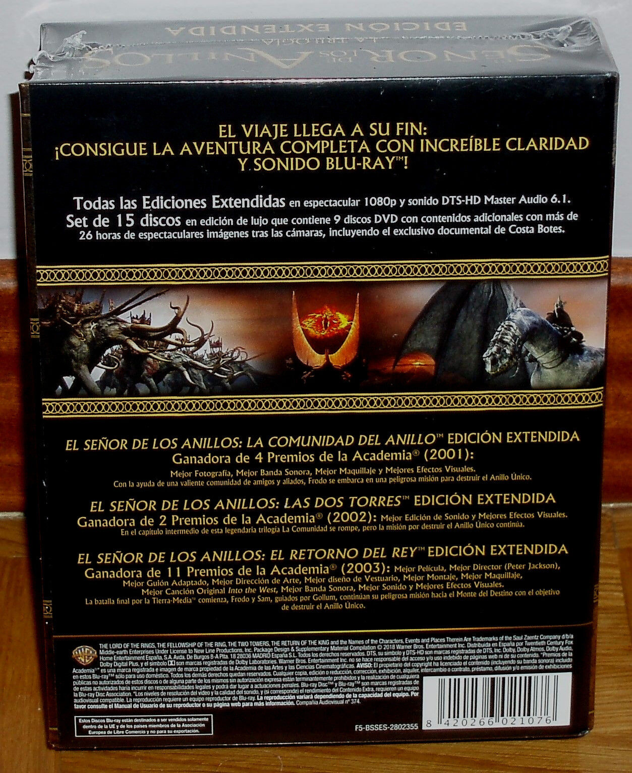 The Trilogy The Señor Of the Rings Extended Versions 6 Blu-Ray + 9 DVD New  R2