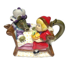 Vintage Little Red Riding Hood Ceramic Tea Pot - Very Cute