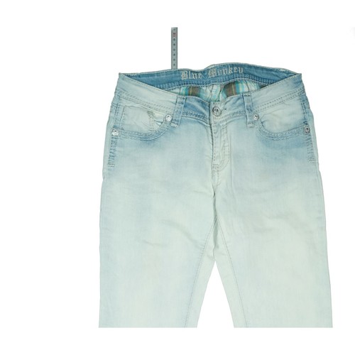 Blue Monkey Damen Hose straight Leg Jeans stretch mid Rise W28 L32 Hellblau TOP - Bild 2 von 7