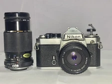 Nikon FE with 50mm Nikon Series E Pancake Lens f1.8, Works, Good User Condition