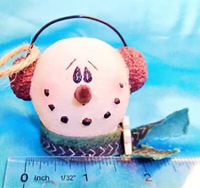 Snowman Head Christmas Tree Ornament Tree Decor Crazy Mountain - New!