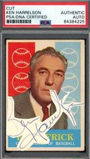 Ken Harrelson PSA DNA Signed 1959 Topps Ford Frick Cut Autograph