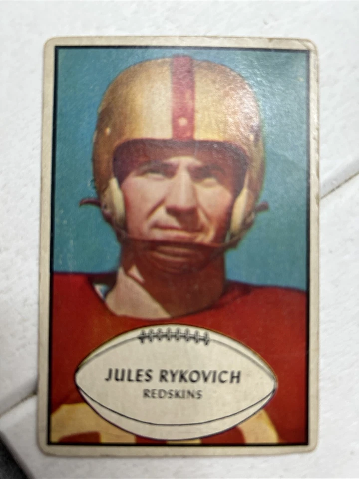 1953 BOWMAN Vintage FOOTBALL CARD Ex #74 JULES RYKOVICH WASHINGTON REDSKINS - Image 2 of 4