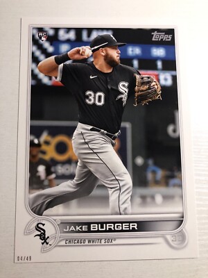 2022 Topps Series 1 Short Print SP Jumbo 5x7 /49 Jake Burger White Sox RC 186