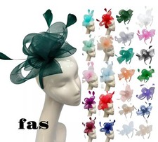 NEW Feather Looped Headband Clip Fascinator Alice Band Weddings Prom Royal Ascot
