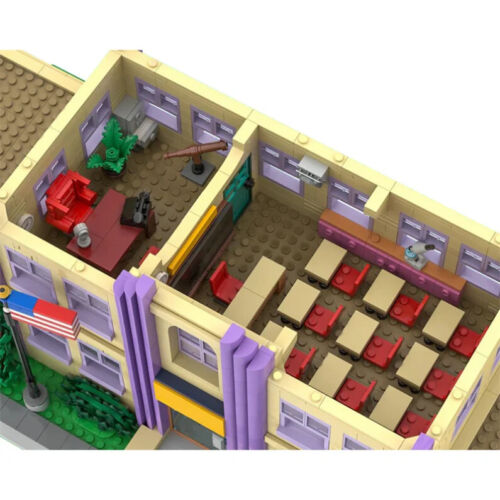 Modubrix Mocs Building Block Springfield Elementary School Sets Bricks Toy Kits - Picture 8 of 19